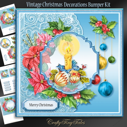Vintage Christmas Decorations Mini Kit-1