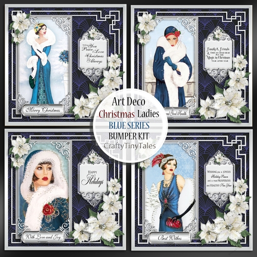 Art Deco Christmas Ladies Blue Series Bumper  