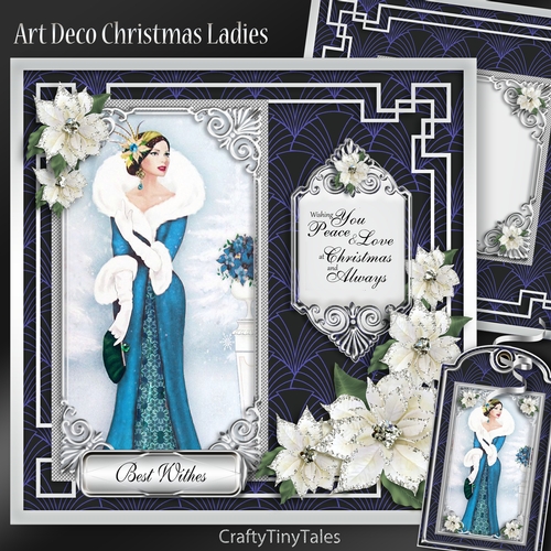 Art Deco Christmas Ladies Blue Series MiniKit-1