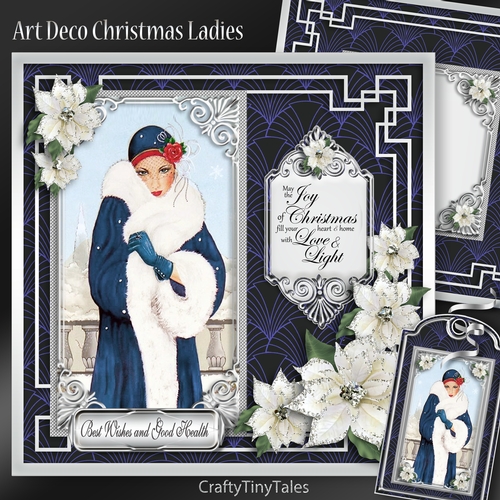 Art Deco Christmas Ladies Blue Series MiniKit-4