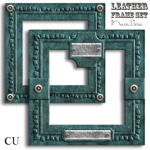 Green Leather Frame Set-3