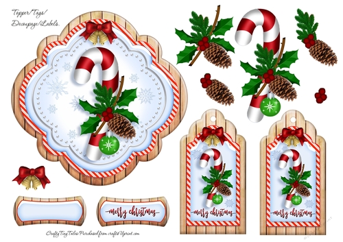 Xmas DecoupageTopper n Tags-6