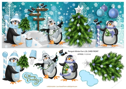 PenguinWinterFun Large DL Card Front