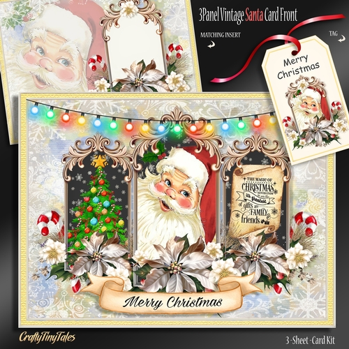 Vintage Santa Card Front Mini Kit-2