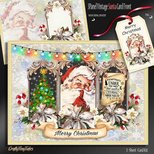 Vintage Santa Card Front Mini Kit-3