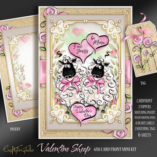 Valentine Sheep Card Front MiniKit-1
