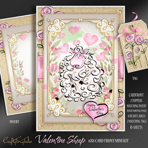 Valentine Sheep Card Front MiniKit-3