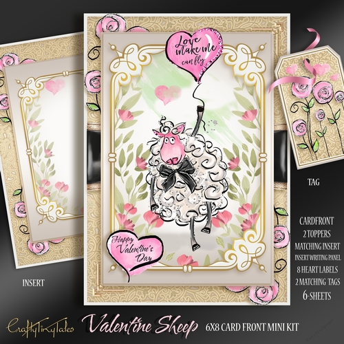 Valentine Sheep Card Front MiniKit-4