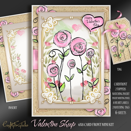 Valentine Sheep Card Front MiniKit-6