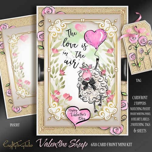 Valentine Sheep Card Front MiniKit-7