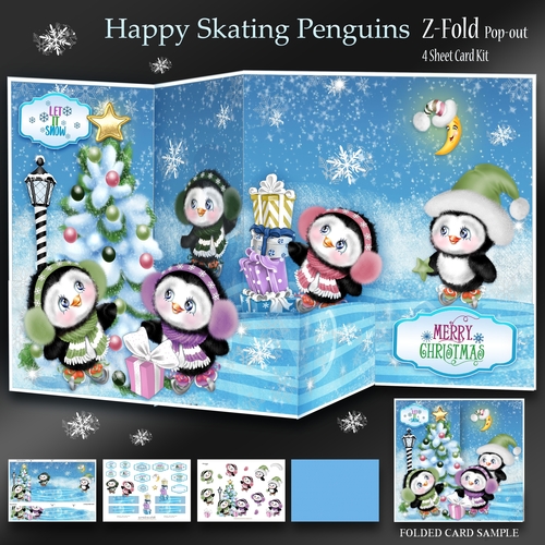 Happy Skating Penguins Z-Fold