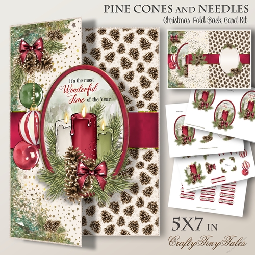 Pine Cones and Needles 5X7 Fold Back kit-3
