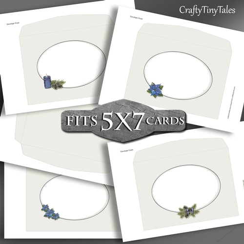 Pine Cones and Needles 5X7 Blue Hues Envelope Kit