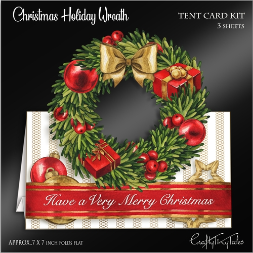 Christmas Holiday Wreath Tent Card-1
