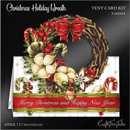 Christmas Holiday Wreath Tent Card-3