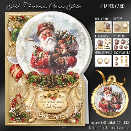 Christmas Santa Globe Shaped CardKit-1