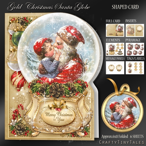 Christmas Santa Globe Shaped CardKit-3