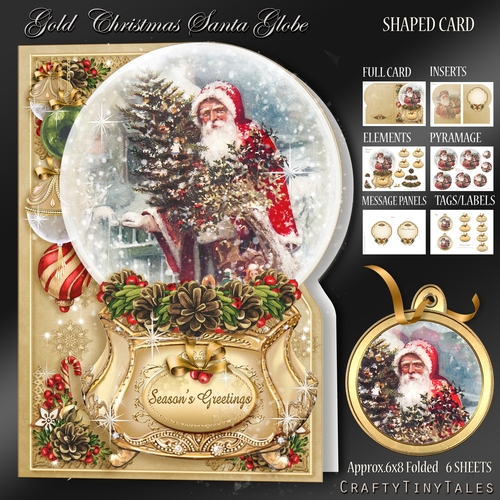 Christmas Santa Globe Shaped CardKit-4