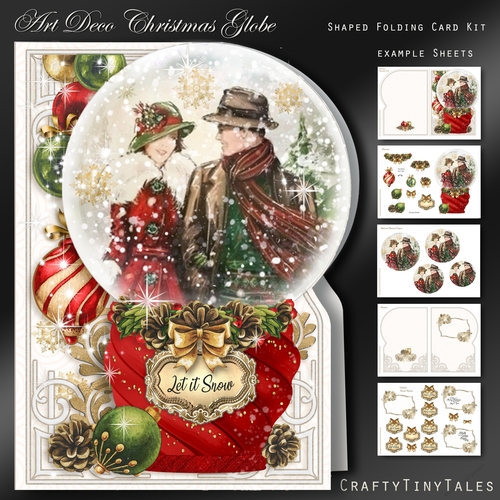 ArtDeco Christmas Globe Card Kit-1