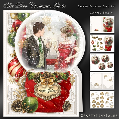 ArtDeco Christmas Globe Card Kit-2