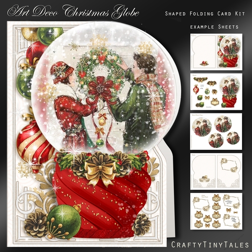 ArtDeco Christmas Globe Card Kit-3