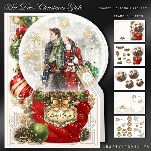 ArtDeco Christmas Globe Card Kit-4