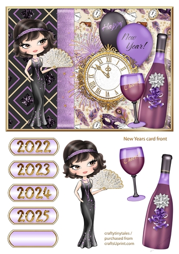 Art Deco Glam New Years CardFront-3