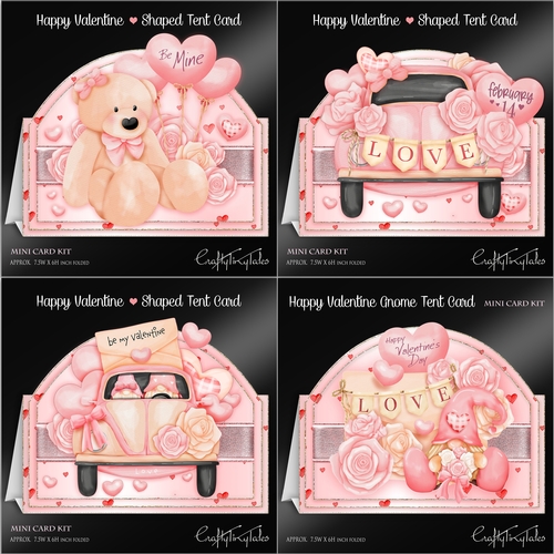 Happy Valentine Shaped Tent Card Bundle