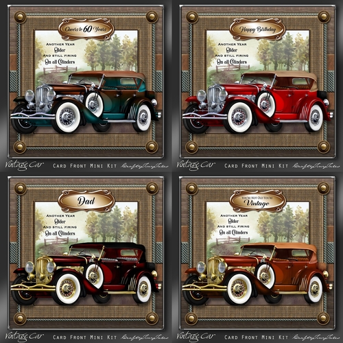 Vintage Car Card Front BUMPER