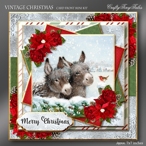 Vintage Christmas Card Front Kit-1