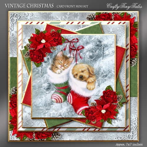 Vintage Christmas Card Front Kit-3