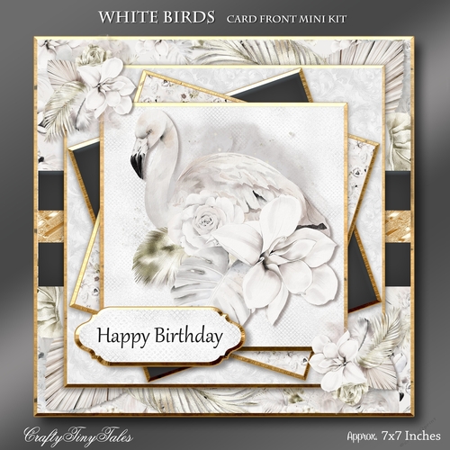 White Birds Card Front Kit