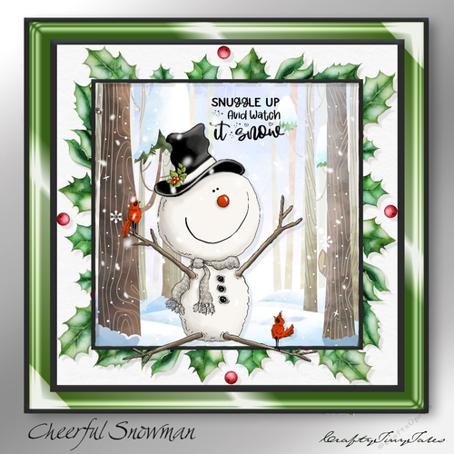 Cheerful Snowman Green Series Kit-2