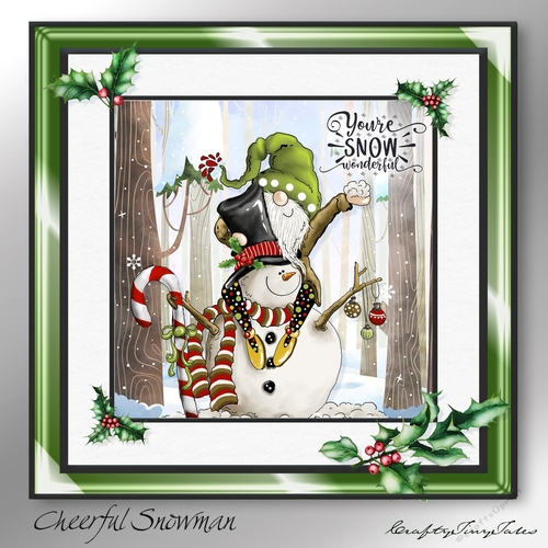 Cheerful Snowman Green Series Kit-4