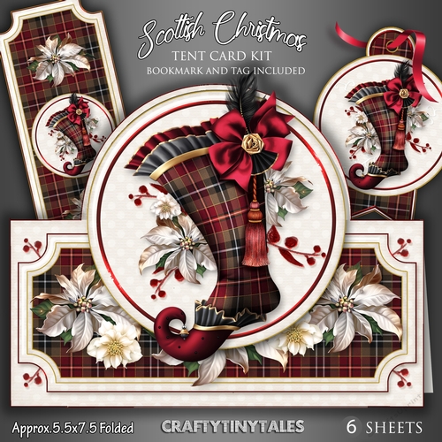 Scottish Christmas Tent Card Kit.1