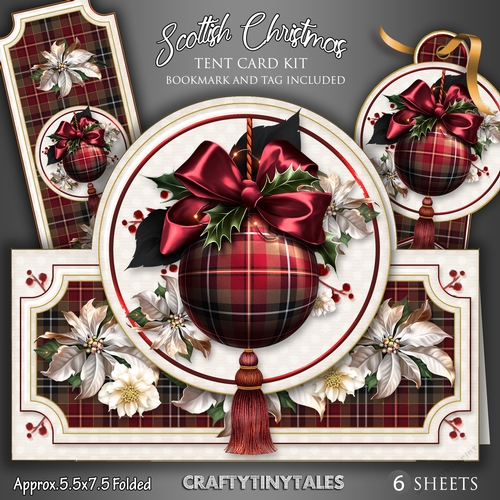 Scottish Christmas Tent Card Kit.2