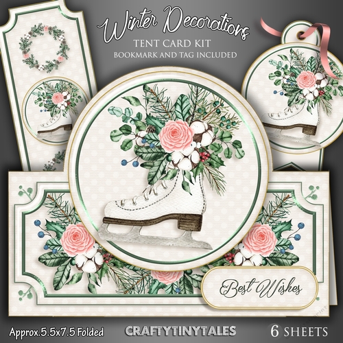 Winter Decorations Tent Card Kit.1