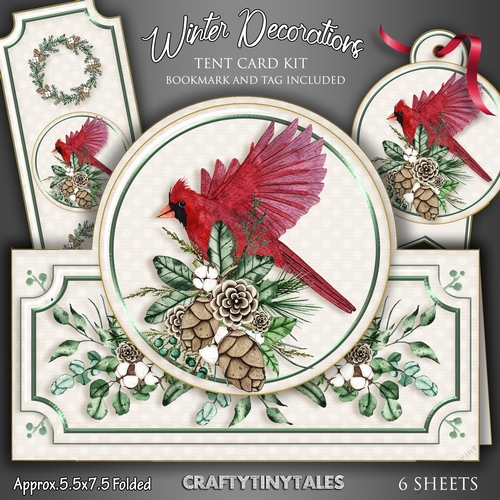 Winter Decorations Tent Card Kit-8