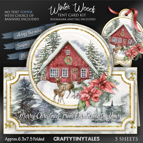 Winter Woods Circle Tent Card Kit