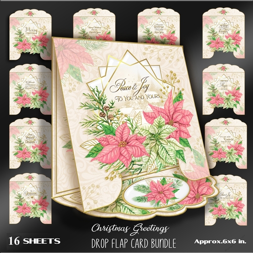 Christmas Greetings DROP FOLD Pink Series