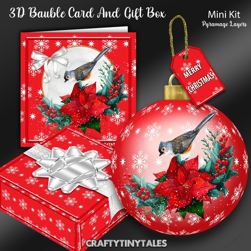 Winter Bird 3D-BaubleCardAndGiftBox 
