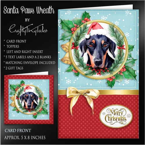 Santa Paws Christmas Wreath-4