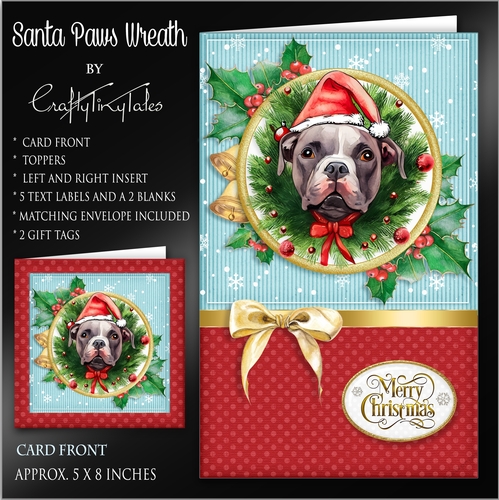 Santa Paws Wreath 5X8 CF Kit-5