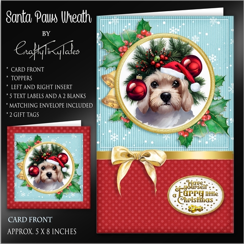 Santa Paws Wreath 5X8 CF Kit-7