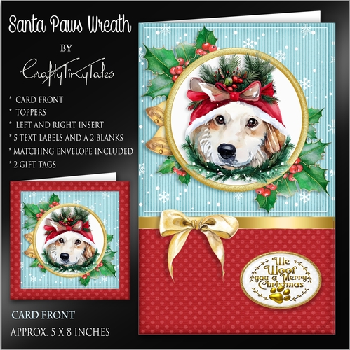 Santa Paws Wreath 5X8 CF Kit-8
