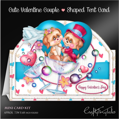 Cute Valentine Couple Tent Card-2