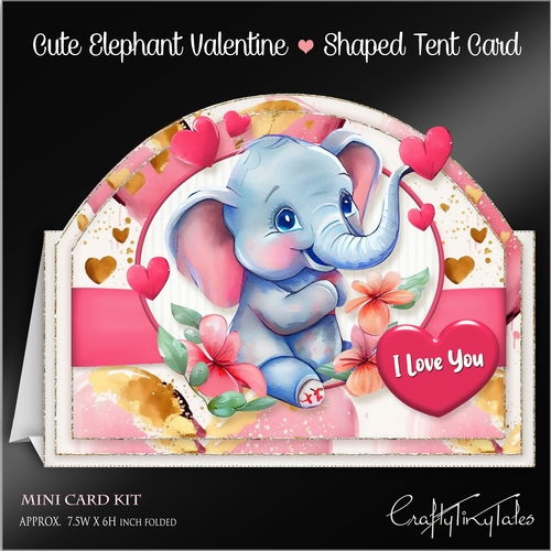 Cute Elephant Valentine Tent Card-1