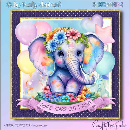 Baby Party Elephant 7x7 MiniKit-1