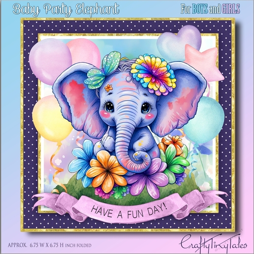 Baby Party Elephant 7x7 MiniKit-4