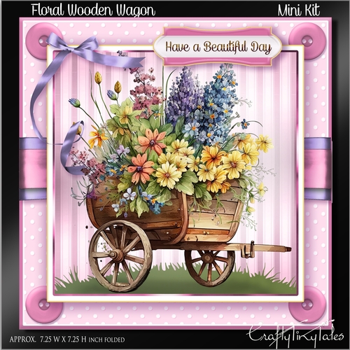 Floral Wooden Wagon MiniKit-1